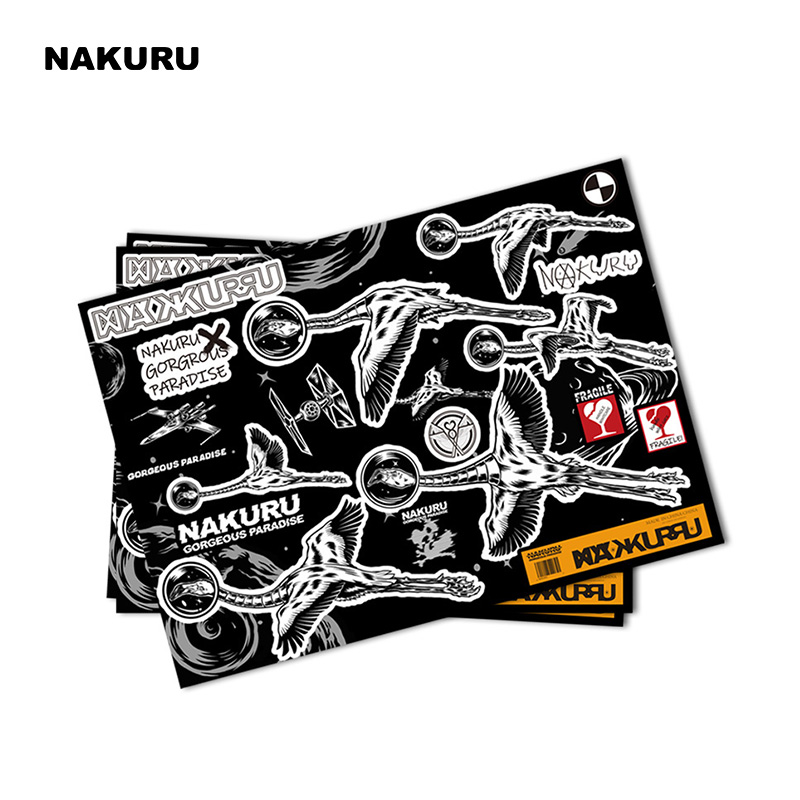 nakuru原创火烈鸟贴纸行李箱防水潮牌旅行箱子笔记本电脑吉他贴画