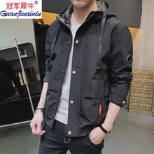 潮流休闲上衣服运动棒球服夹克男装 冠军犀牛外套男秋季 新款