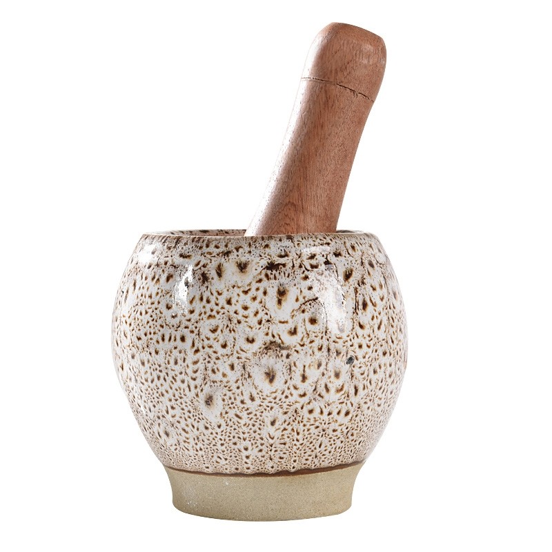 擂辣椒擂钵老式家用擂茶钵蒜泥研磨器手动带槌中药捣药罐研磨器.