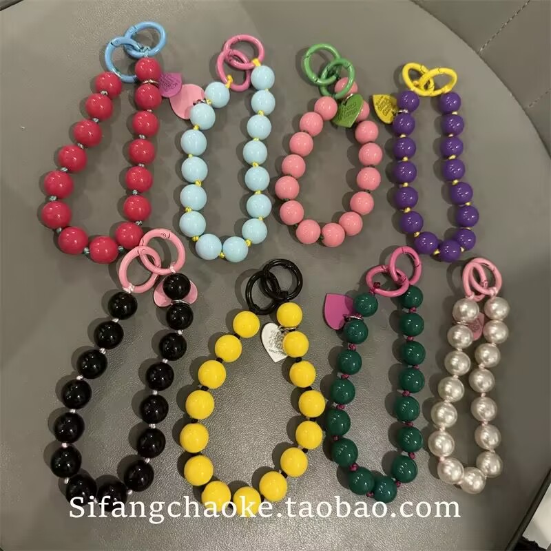 撞色新款糖果色珍珠手链百搭个性适用任何手机壳送垫片百搭气质