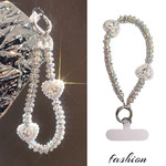 手机挂绳短款奢华爱心宝石手腕挂链高级感女神水钻吊坠夹片壳结实