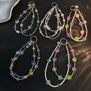 仙气挂链甜美糖果少女系超精致亚光五角星双链配件链条短款