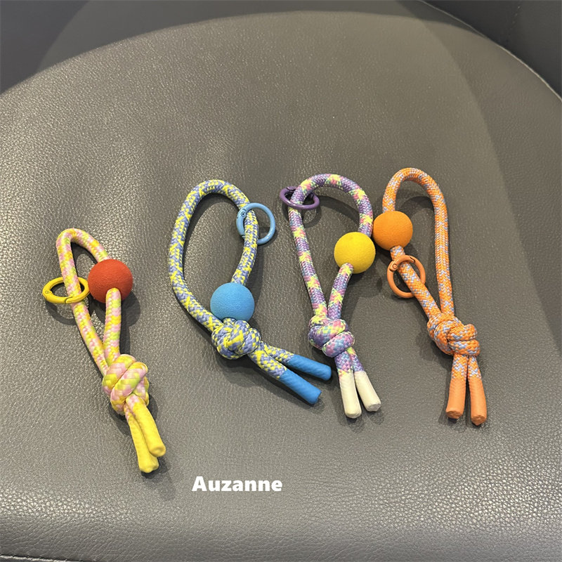 小众编织毛球适用于挂绳包包车钥匙挂坠airpods耳机壳挂饰品