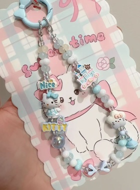 蓝色城堡kt猫链原创链条手腕挂绳相机挂饰高级感挂件珠串挂链