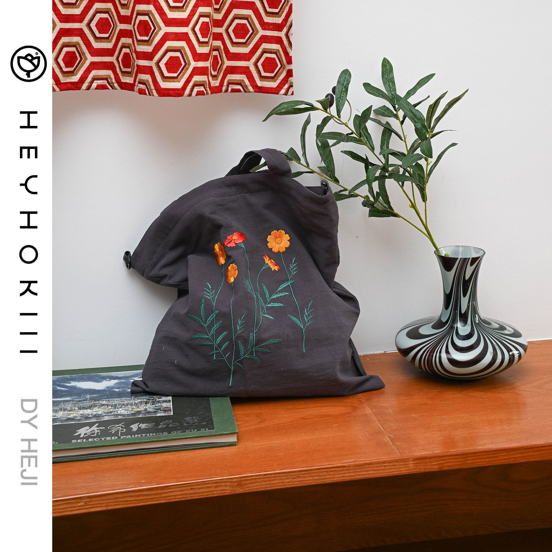 heyhokiii原创设计刺绣帆布包大容量单肩包上课包斜挎手提包,箱包皮具/热销女包/男包,通用款女包,淘宝优惠券,粉丝福利购,淘宝优惠卷