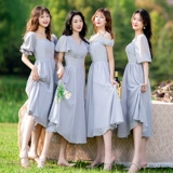 Синее платье подружки невесты, зимнее вечернее платье, юбка, коллекция 2023, для подружки невесты, яркий броский стиль, по фигуре