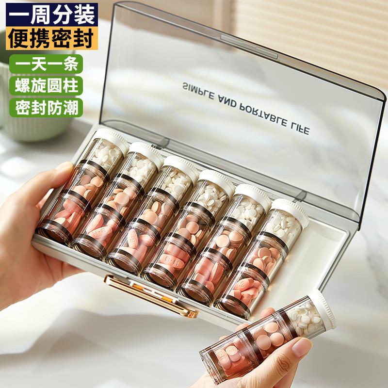日本便携药盒一周七天密封
