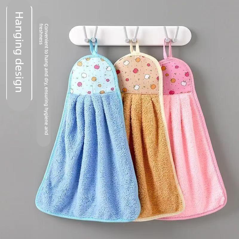 珊瑚绒擦手巾挂式可爱卡通