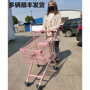 欧式 超市购物车商场手推车家用买菜小推车网红静音万向轮便利店购