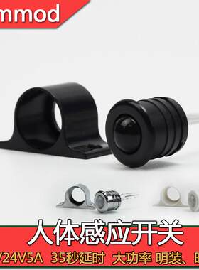 12V24V人体感应开关鞋衣柜LED感应灯带60瓦大功率红外探头感应器