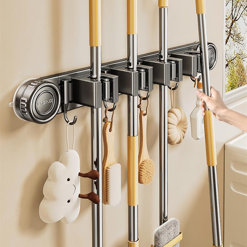 高端吸盘拖把壁挂夹卫生间