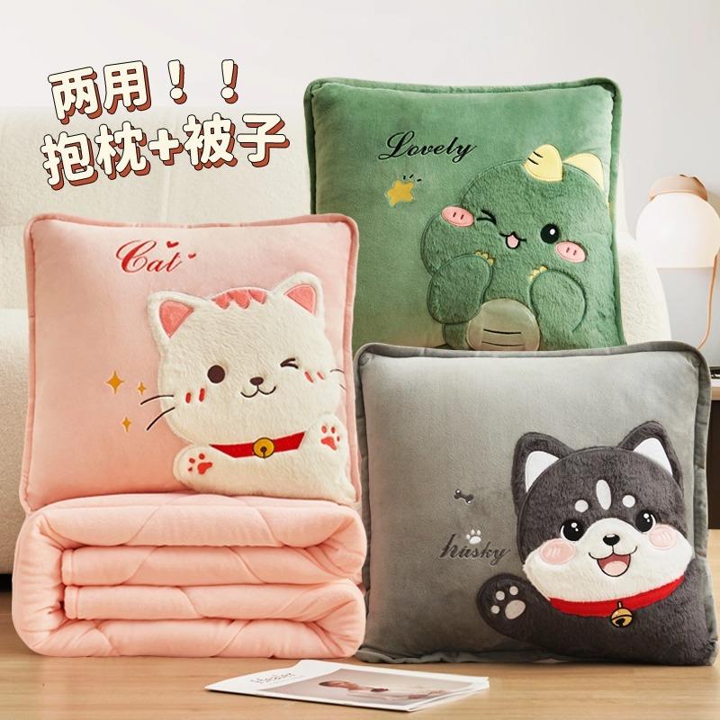 冬季专用抱枕被子两用加厚