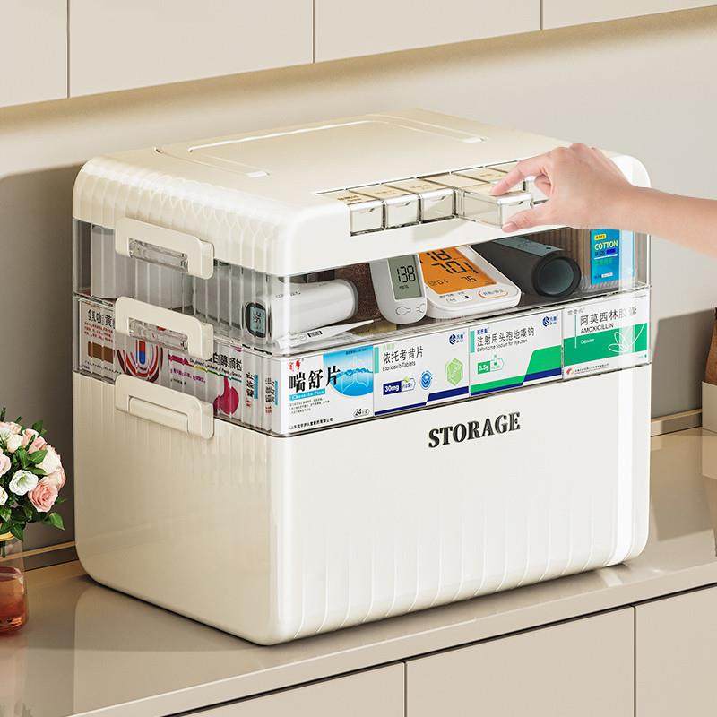 日本药箱家庭装医药箱家用药品药物收纳盒小药盒一周七天分装盒子