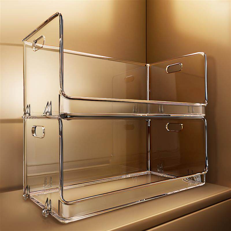 日本透明化妆品收纳盒敞口