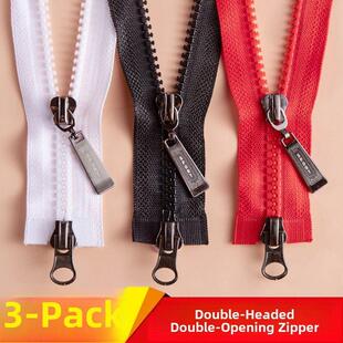 羽绒服专用拉链双头双开羽绒服专用长款拉链衣服外套5号树脂黑色