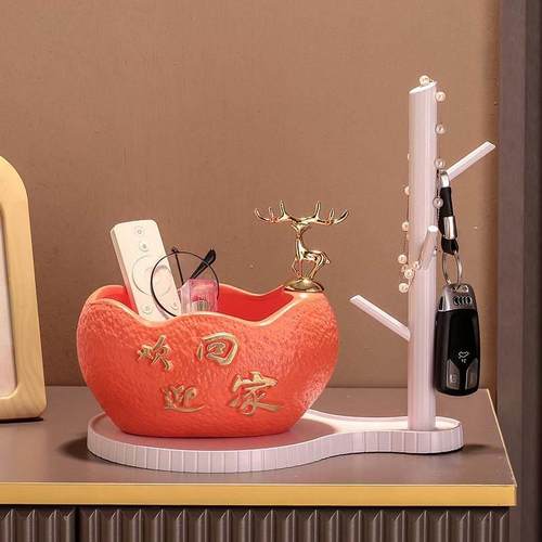 玄关钥匙收纳摆件轻奢高档创意进入户鞋柜玄关摆件钥匙收纳门口客