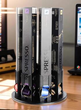 咖啡胶囊收纳咖啡胶囊收纳合适Nespress小胶囊抽屉盒储放60粒纯黑