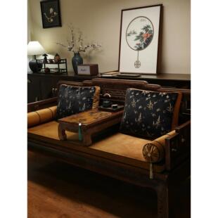 实木沙发专用坐垫红木沙发坐垫罗汉床靠背垫中式实木罗汉床五件套