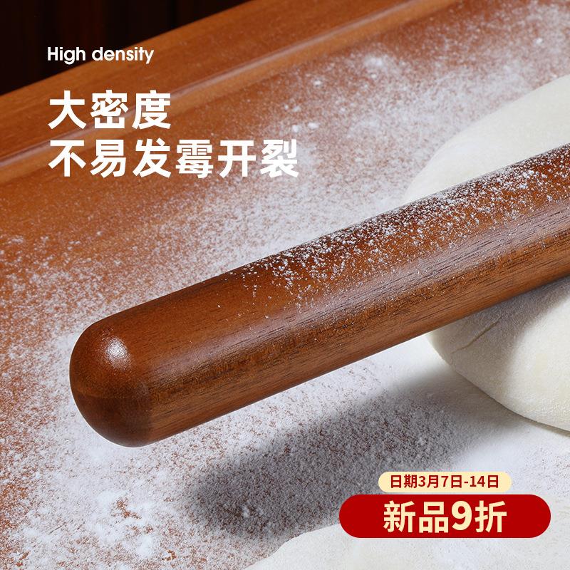 日式乌檀木擀面杖实木家用