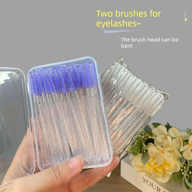 高品质一次性睫毛刷眉刷扫眉梳专用刷眉笔螺旋刷子梳理美睫弯头极