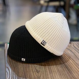 帽子男款光头帽子男秋冬针织瓜皮帽百搭毛线帽子女雅痞冷帽网红新