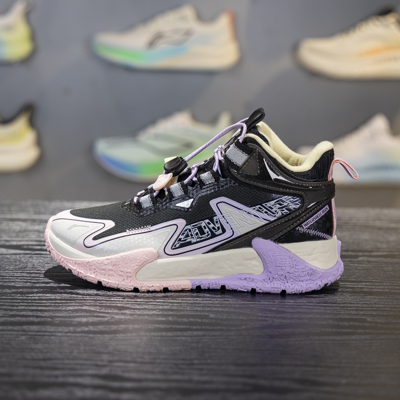 李宁2024冬季男女大童登峰加绒保暖减震回弹中帮户外鞋YKEU012