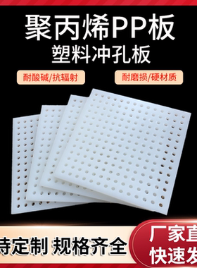 白色pp洞洞板圆孔塑料网板冲孔板过滤板定制加工聚丙烯带孔挡板