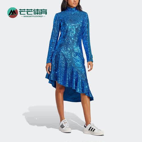 阿迪达斯亮片运动连衣裙