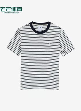 Puma/彪马正品运动透气新款女士复古休闲条纹短袖T恤627732-59