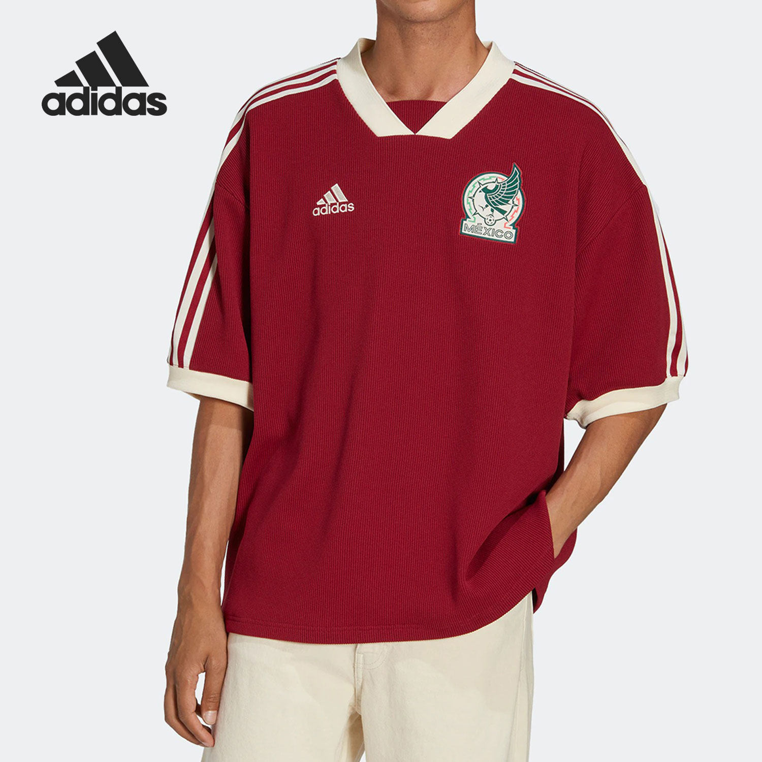 Adidas/阿迪达斯正品墨西哥队复古半袖足球男子球衣HF1445