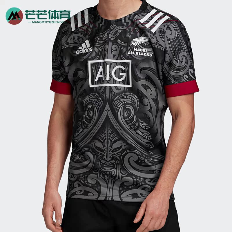 阿迪达斯橄榄球印花短袖t恤