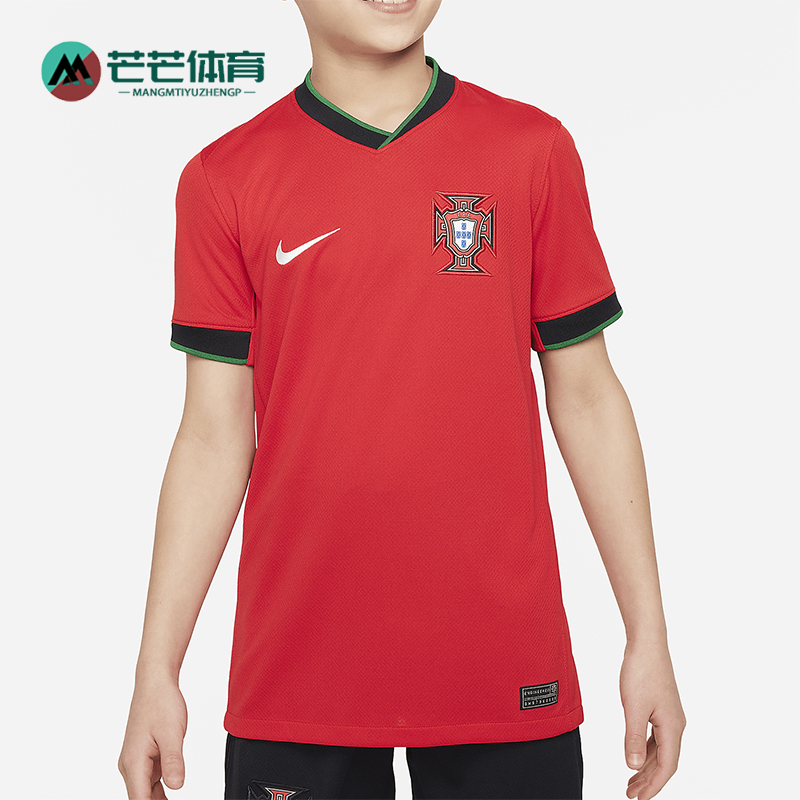 Nike/耐克正品Dri-FIT 大童夏季休闲透气简约足球球衣FJ4371-657
