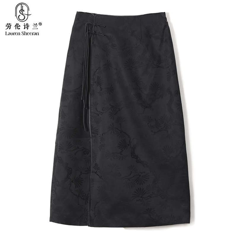 花罗香云纱真丝半身裙高端正品新中式桑蚕丝a字大码中长裙夏新款