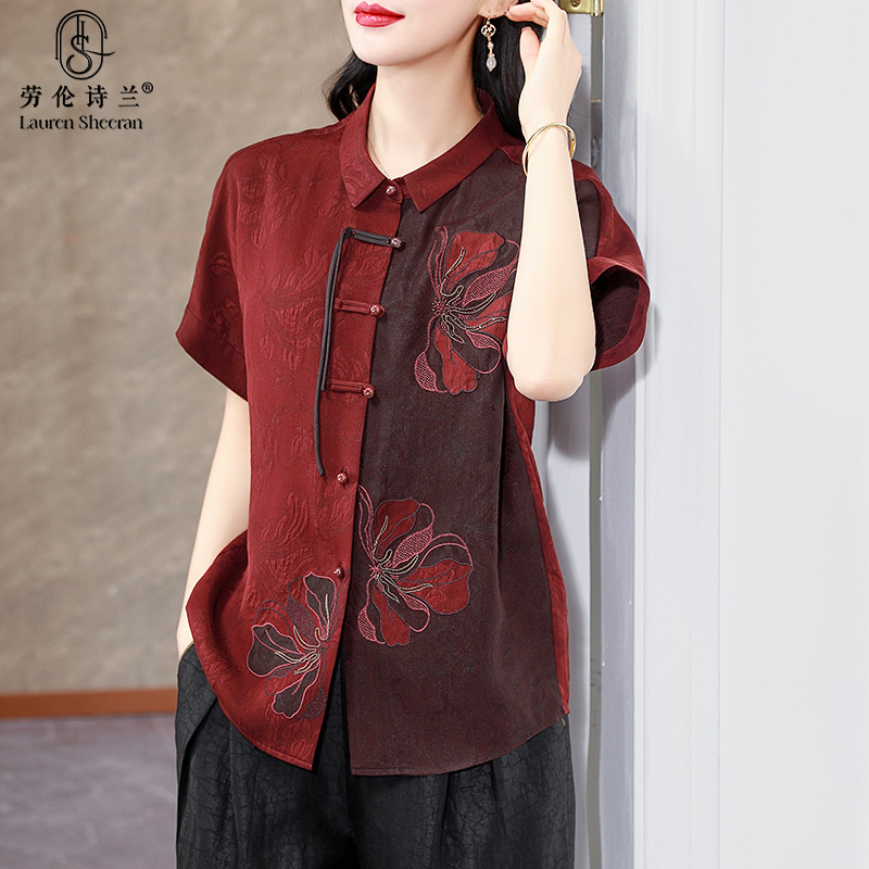 高端桑蚕丝香云纱上衣女