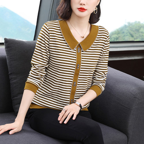 妈妈春装洋气娃娃领打底衫