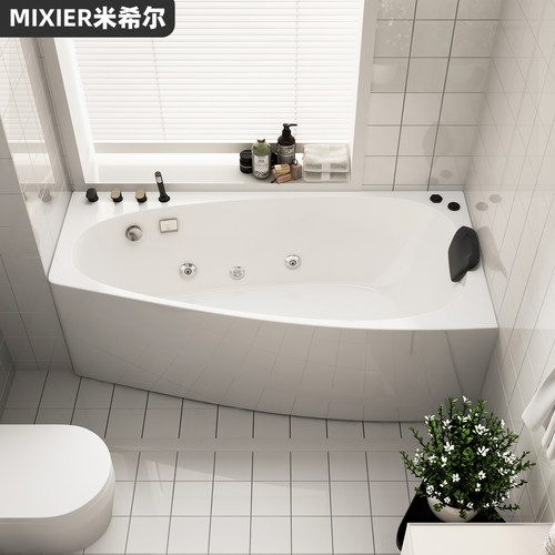 转角异形浴缸家用小户型亚克力独立一体日式冲浪按摩恒温浴盆定制 - 封面