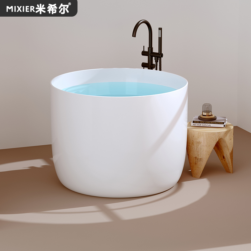 独立迷你日式深泡圆形浴缸