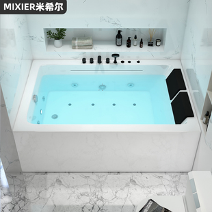 恒温大浴池尺寸定制1.1 双人冲浪按摩浴缸家用亚克力独立式 2.2米