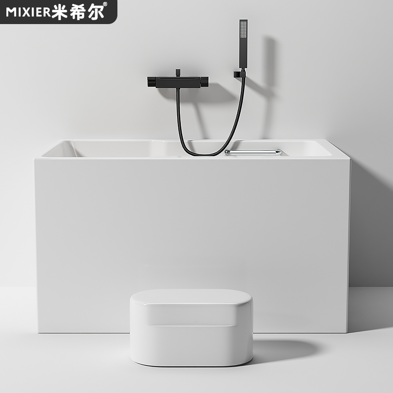 亚克力浴缸家用座板木凳