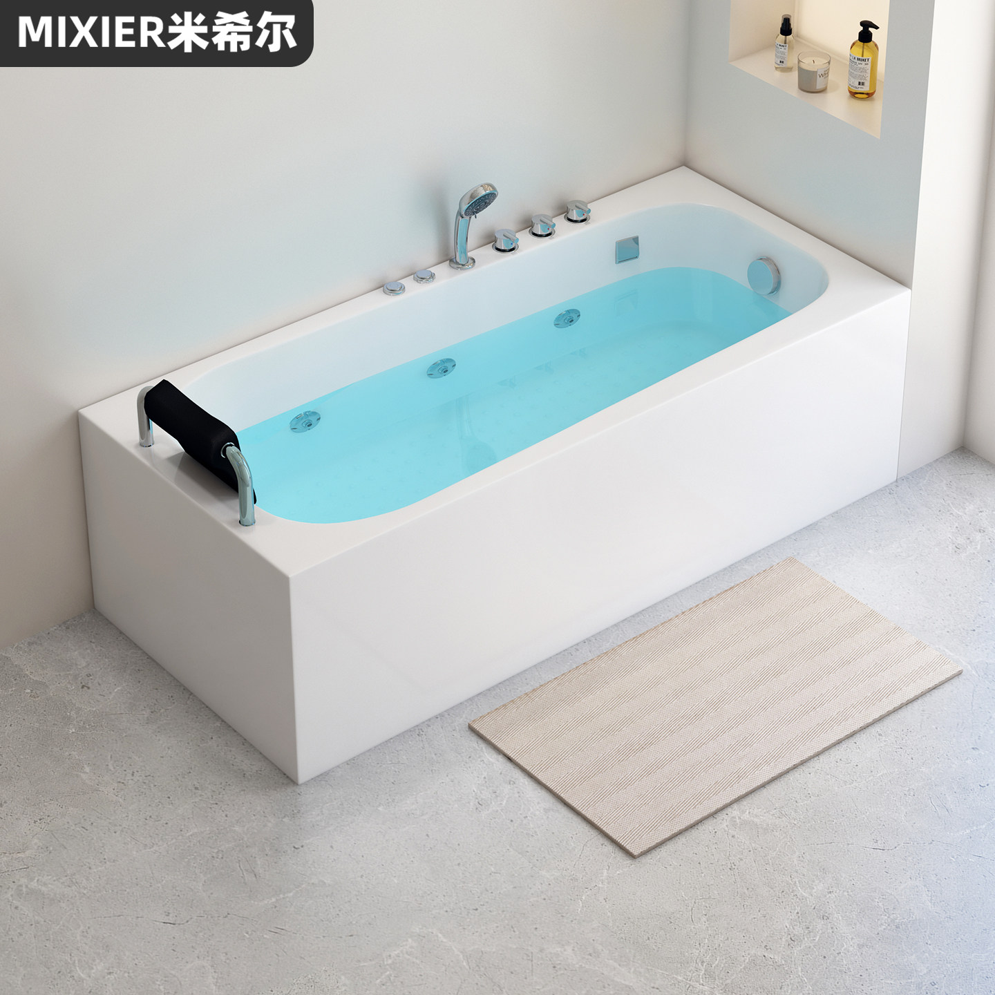 亚克力浴缸家用小户型按摩恒温独立日式成人卫生间浴盆1.2-1.7米