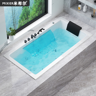 浴缸家用日式 亚克力嵌入式 深泡小户型双人恒温冲浪按摩大瀑布浴池