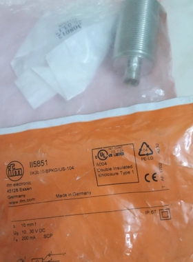 德国IFM易福门II5851 06P301开关传感器IIK3010 3015-BPKG/US-104