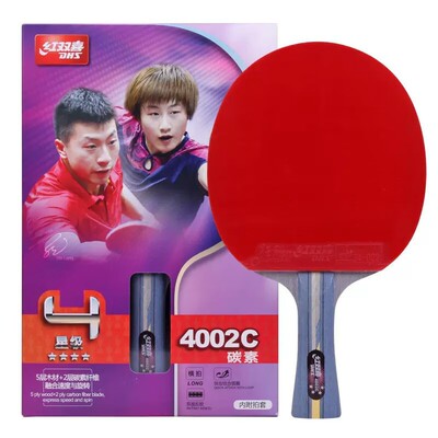 红双喜乒乓球拍4四星狂飚4002C4006C碳素底板直板横板成品拍快攻