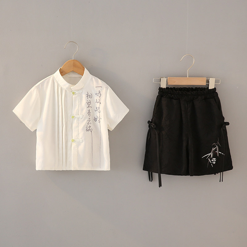 立领衬衫透气改良汉服男生春夏图片