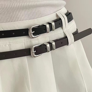 百搭裤 韩版 男女通用时尚 腰带流行细款 带潮 免打孔皮带女牛仔裤