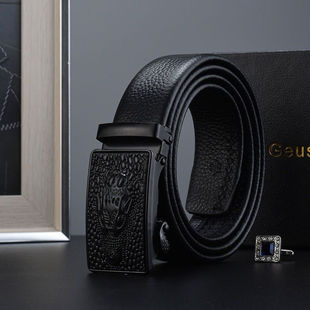 抖音同款网红时来运转男士真皮皮带自动扣百搭休闲青年腰带牛皮