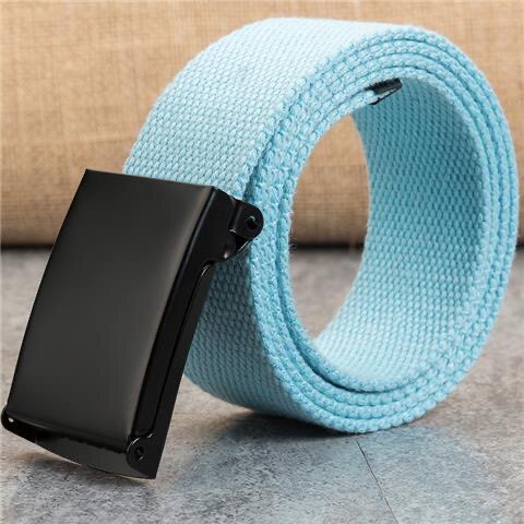 Casual men's canvas belt, Korean-style colorful fashionable smooth buckle belt, and women's simple solid color canvas belt thumbnail 6