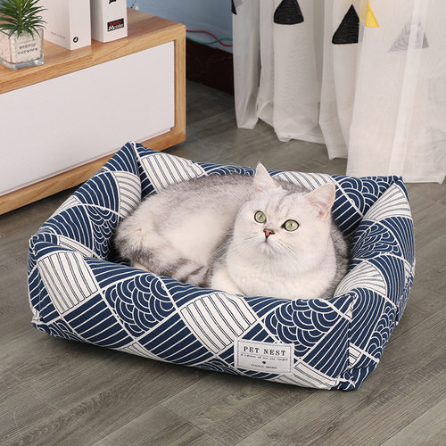 萌睿迪狗猫四季通用棉麻PP棉窝垫
