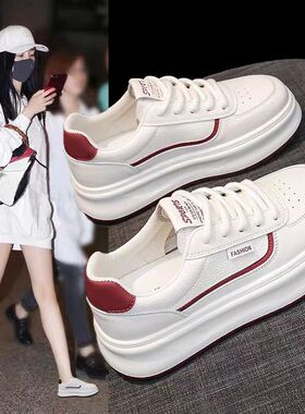 厚底小白鞋女2025年春季新款百搭显脚小轻便爆款超火运动板鞋