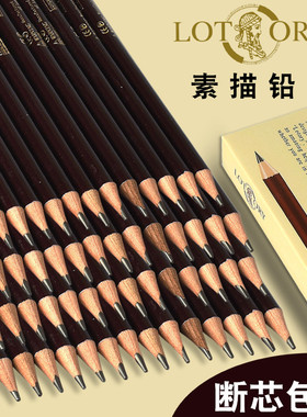 老人头铅笔2b素描速写绘画套装4b 6b 7b 14b 4H 6H EE初学者专用学生美术用品专业特浓炭笔软性2H HB 5B 3B